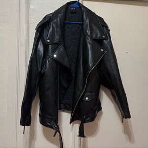 Adidas Ivy Park Noir Leather Jacket